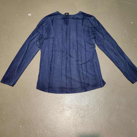Lululemon 5 Year Basic Vertical Spray Dye Blue Long Sleeve Shirt Size Medium - Picture 4 of 5